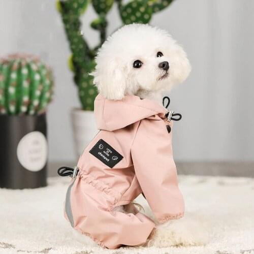 Impermeable Perro Dog Clothes Jacket Waterproof Mesh Breathable Sweat-Absorbent Reflective Dog Raincoat Coat Roupa Puppy Abrigo