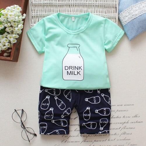 2020 new Childrens Sets Summer Short Sleeve boys clothes set cotton girls clothes two-Piece body suit quality kids clothes set