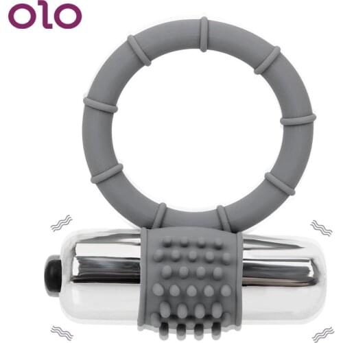 OLO Cock Rings Vibrator Clitoris Stimulator Delay Ejaculation Penis Rings Vibration Sex Toys for Men