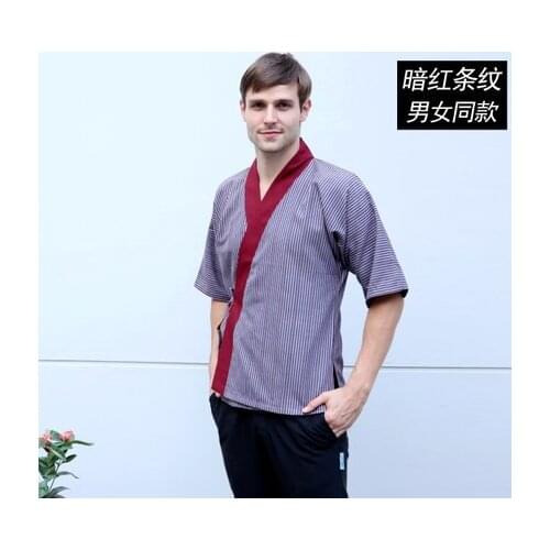 Wholesale Short Sleeve Japanese and Korean Cuisine Chefwear Kimono Coat Waiter Uniforms Suits Unique Cook Clothing Free Shipping