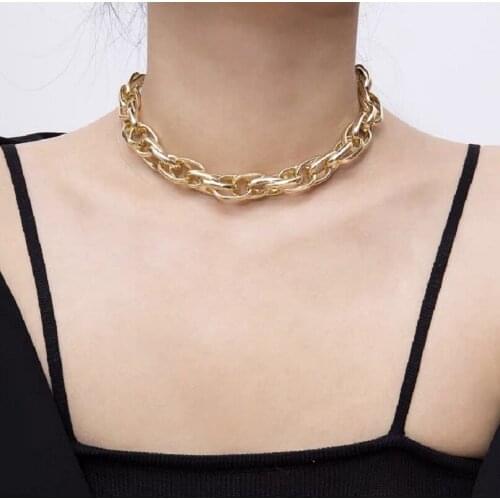Punk exaggeration heavy metal heavy chain necklace lady Gothic fashion nightclub jewelry lady chocker Collier