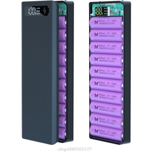 Detachable QC3.0 USB LCD Display DIY 10x18650 Battery Case PowerBank Shell Portable External Box Powerbank M26 21 Dropship