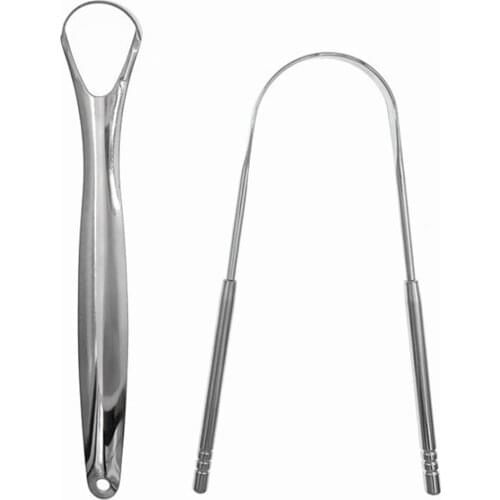2pcs/set Reduce Tongue Scraper Cleaner Stainless Steel Tong Bad Breath Ongue Scraper Deep Clean Maintain Oral Clean Hygiene Care