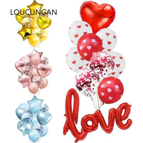 Wedding Confetti Balloon Birthday Round Ballons Heart Helium Balloons Birthday Party Decorations Adult Kids event party Baloon