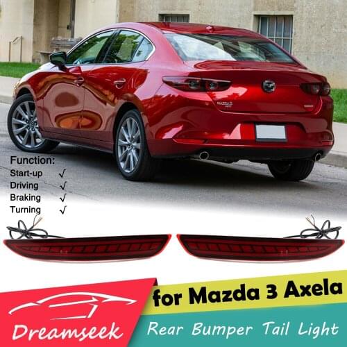 LED Reflector Rear Bumper Tail Light for Mazda 3 Axela Sedan 2019 2020 Driving Stop Brake Lamp with Dynamic Turn Signal YX Type