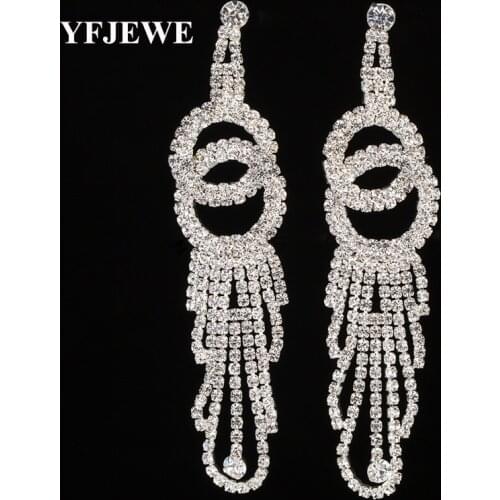 YFJEWE New Design Gold & Silver plated For Women Wedding Jewelry Full Rhinestone Crystal Long Dangle Drop Earrings #E432
