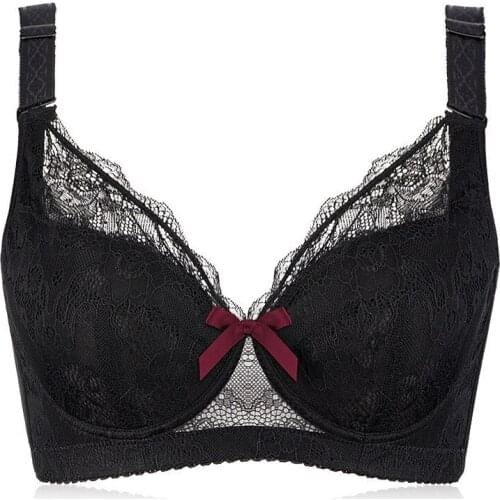 Womens Full Coverage Lightly Padded Underwire Balconette Lace Bra 34 36 38 40 42 44 46 C D E F G H I J