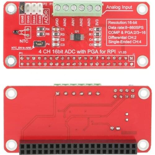 1pc ADC Module 16-Bit ADS1115 ADC ADC Analog to Digital Converter Module for Raspberry Pi 3/2/B+ digital converter