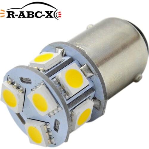 1Pc Non-polar 6-30V 9SMD 5050 S25 1156 BA15S P21W LED BA15D 1142 LED Bulb Car Boat Turn Signal Reserve Lamps Auto Brake Light