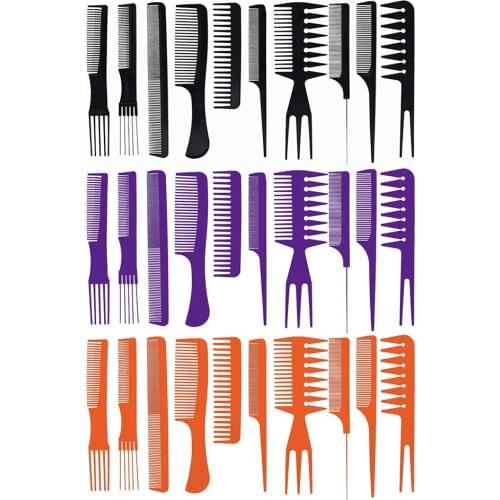 10pcs Salon Anti-static Hairdressing Comb Hair Comb Ultra-thin Tangled Hairbrush Professional Barber Haircare Styling Tools
