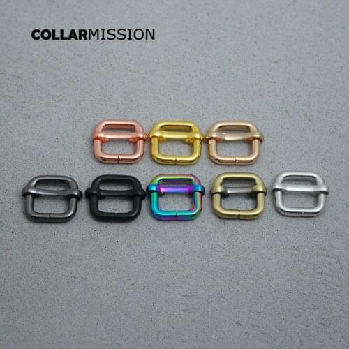 100pcs/lot 15mm Metal Unwelded plating Roller Pin Adjuster Buckle For Backpack shoe Bag Cat Dog Collar DIY Accessorie 8 colours