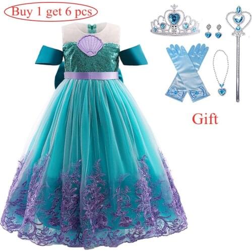 2021 New Girls Summer Dress Princess Cosplay Costume Long Dresses For Kids Christmas Birthday Fancy Party Ball Gown Vestidos