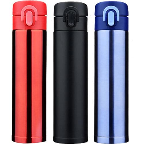 450ml Thermos Vacuum Cup Bouncing lid Tumbler Leak Proof Travel Coffee Student Portablts Drinks Mug