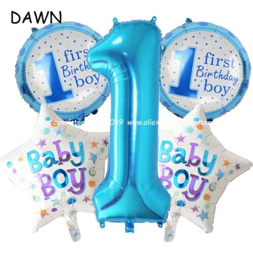 5pcs/set Kids Classic Toys Birthday Party Decorations number Helium Foil Balloons Baby 1th birthday globos