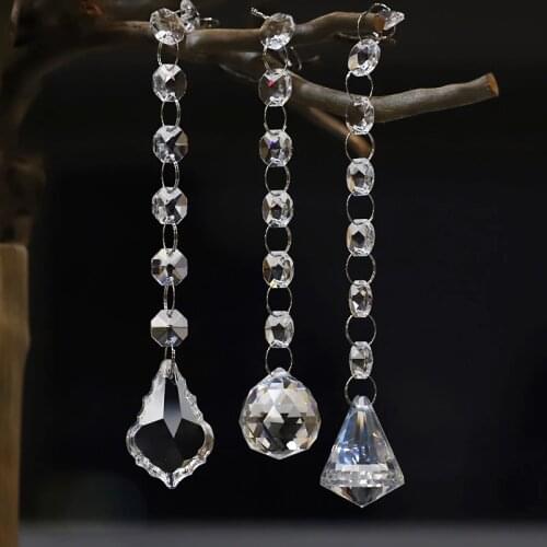 5PCS Crystal Bead String Fashion Luxury Chandelier Decoration Party Wedding Crystal Curtain Home Decoration