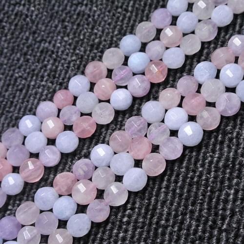 6-12mm Natural Blue Purple Pink Quartzs Beads Round Faceted DIY Loose Beads For Jewelry Making beads Accessories 15'' Women Gift