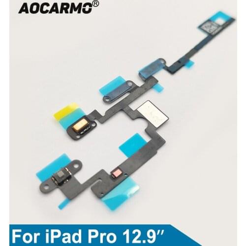 Aocarmo Power On/Off Switch With Volume Buttons Microphone Flex Cable For iPad Pro 12.9" A1584 A1652