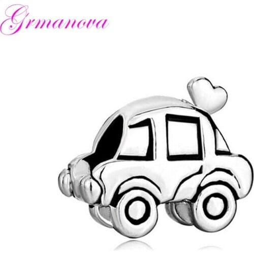 Heart-shaped love car charm beads DIY jewelry classic popular accessories amulet Fit Pandora Bracelet Womens DIY Jewelry