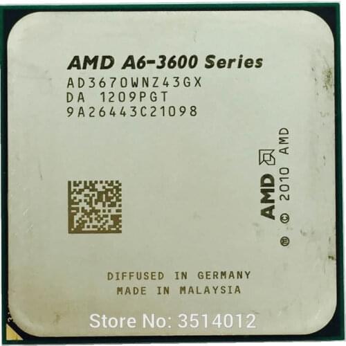 AMD A6-Series A6-3670K A6 3670 k 2.7 GHz Quad-Core CPU Processor AD3670WNZ43GX Socket FM1