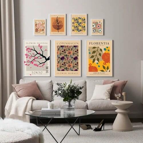 Flower Shop Sign Posters and Prints Florist Gift Flower Market Tunis,Tokyo, Copenhagen, Bologna Canvas Painting Pictures Decor