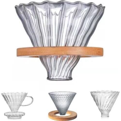 Wooden Coffee Dripper\ Reusable Filters V60 Glass for Glass Coffee Filter Reusable Coffee Filters