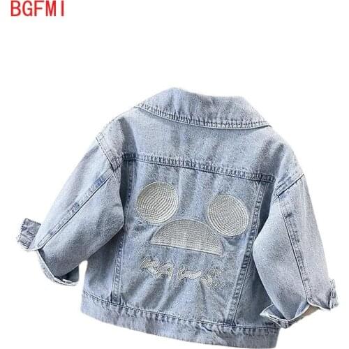 Kid Clothes Baby Boys Girls Denim Jean Jackets Spring Autumn Embroidery Boy Cartoon Coats Outwear Tops Casual Children Clothing