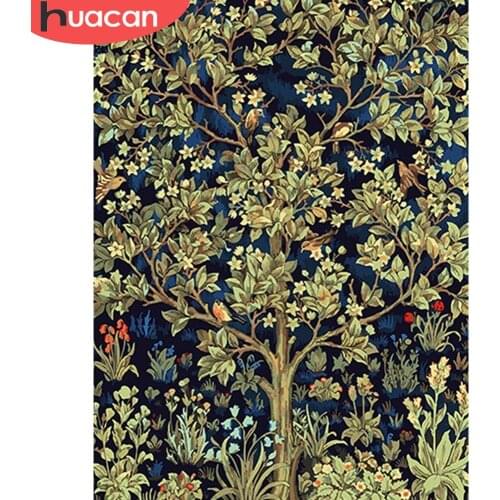 HUACAN Full Square/Round Diamond Painting Tree Diamond Embroidery Mosaic Sale Landscape Handmade Gift