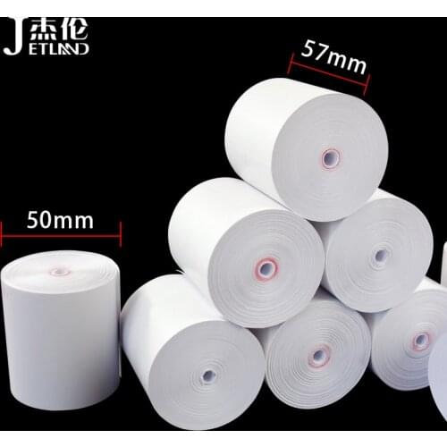 Jetland Thermal Paper 57x50 mm, 4 Rolls Coreless Cash Register Receipt paper, no core Super long meters