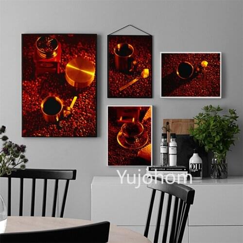 Classical Coffee Bean Canvas Painting Wall Art Coffe House Posters Prints Modern Realist Home Decoration Restaurant Living Room