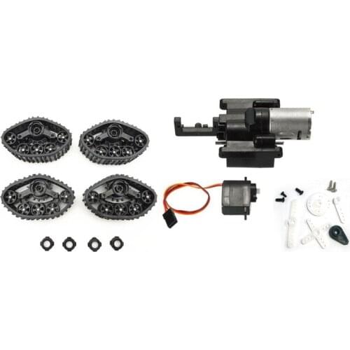 1 Set Speed Change Gear Box & 4 Pcs Upgrade Track Wheels Spare Parts