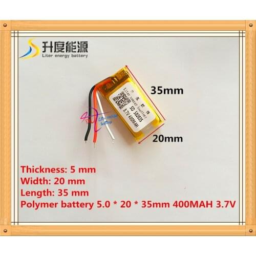 Supply polymer lithium battery 3 wire 502035 3.7V 052035 400MAH MP3 MP4 MP5 battery bluetooth headset battery