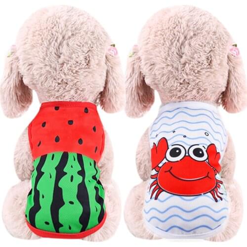 Cute Dog Clothes Summer Pet Vest for Small Dogs Cartoon T Shirt Costume Cat Clothes Shirt Summer Outfit for Puppy 35
