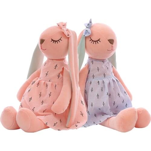 35cm Cute Cartoon Long Ears Rabbit Plush Toys Doll Baby Soft For Children Rabbit Sleeping Mate Stuffed Plush Animal Toys Infants