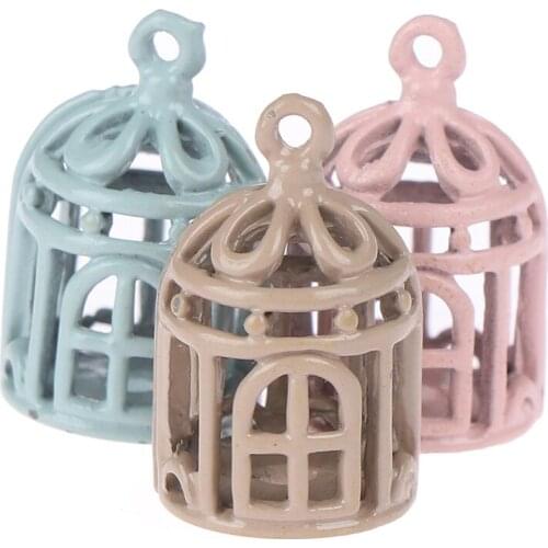 1Pc 1:12 Dollhouse Miniature Furniture Metal Bird Cage For Dollhouse Decor Dollhouse Birdcage Randomly Send