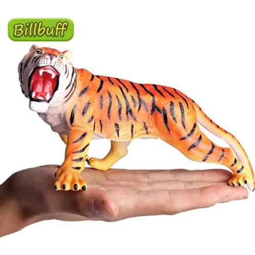 Simulation Wild Animals Model Children Soft Rubber Roar Large Tiger Action Figures Collection Educational toys for children Gift
