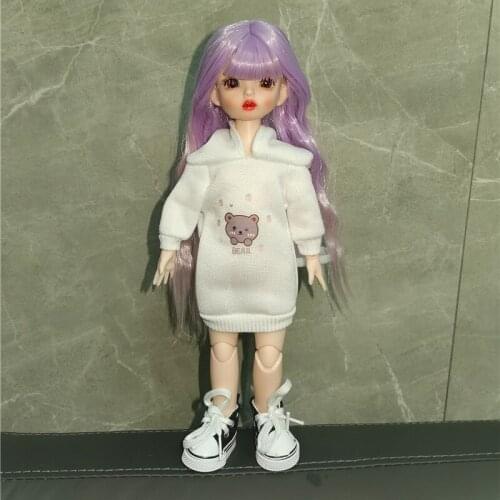 Fashion Sweater for 12inch Doll Accessories 28cm Fat Doll Clothes 1/6 BJD Pink / White Dress Up Toys for Girls Childrens Toy