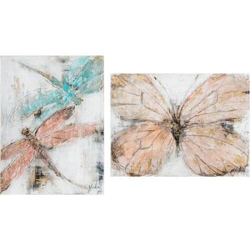 Set of 2 Oil Paintings insect (120 x 4 x 90 cm)