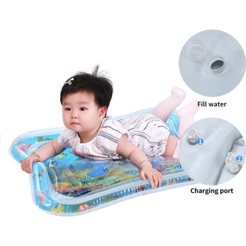 Inflatable Baby Water Mat Infant Tummy Time Playmat Toddler Fun Activity Play Center for sensory stimulation, motor skills