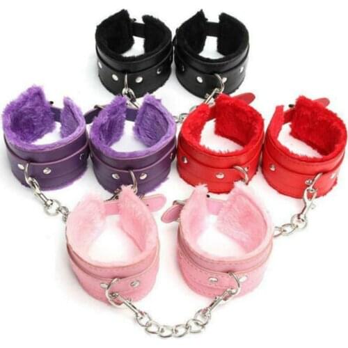 New PU Leather Wrist Handcuffs Ankle Shackles Adjustable Restraint Sexy Lingerie Cuff Belt Exotic Accessories