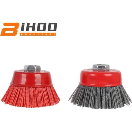 1 piece M14 75mm Cup Type Nylon Abrasive Brush Wheel Pile Polymer-abrasive 3" Angle Grinder Tool