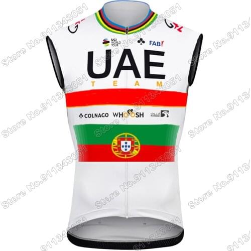 2021 New Team Windproof Cycling Vest World Champion Portugal Wind Vest Road Sleeveless Cycling Jersey windstopper Maillot Gilet
