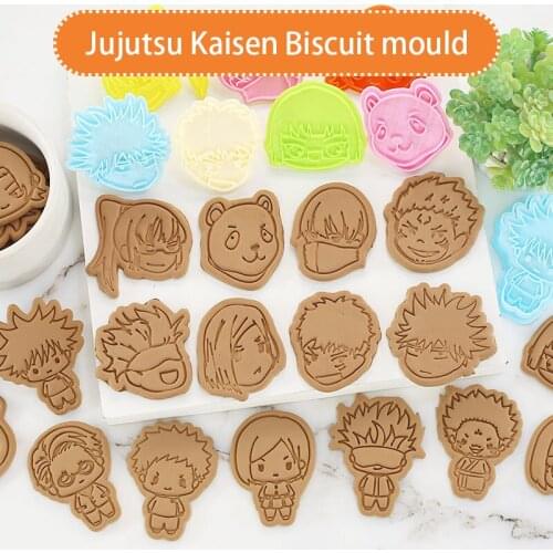 OLERD Cartoon Jujutsu Kaisen one piece Cookie Cutters Set Baking Press Stamp Embosser Sugar Pasty Cake DIY Bakery Mold
