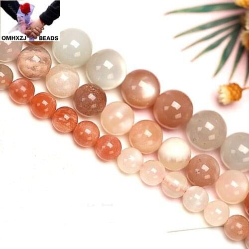 OMH Wholesale JD123 4 6 8 10 12mm Jewelry DIY Making Bracelet Necklace Natural AAA Moonstone Loose Spacer Round String Beads