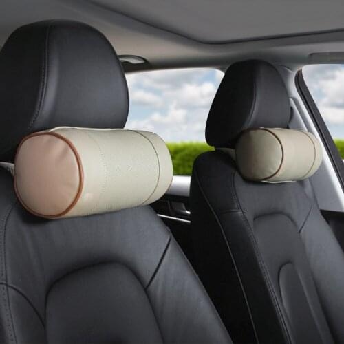 Soft Car Seat Headrest Support 1 piece PU Leather Memory Foam Car Neck Pillow Car Pillow Interior Accessories Car-styling