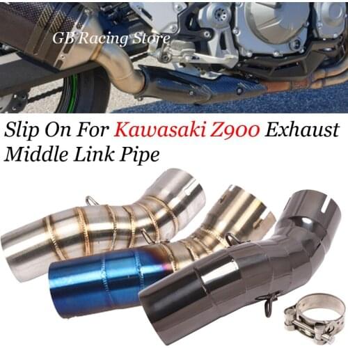 Slip on For Kawasaki Z900 Z 900 Exhaust Motorcycle Middle Pipe Modified Motorcross Connect Link Stainless Steel Mid Tube