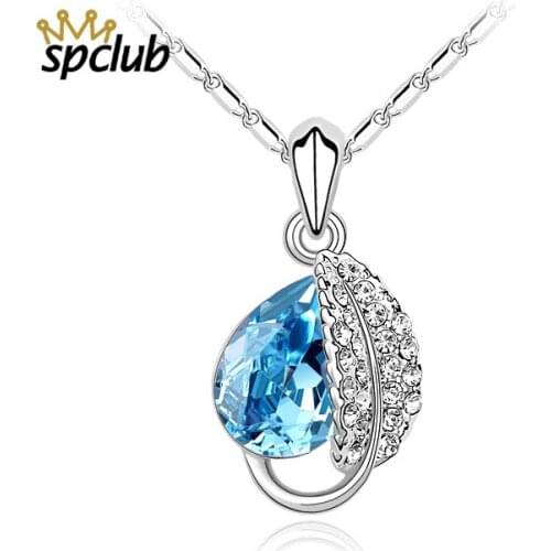 SPCLUB Crystals from Swarovski Leaves Choker Collier Femme Necklace for Women Bohemian Collar Bijoux Necklaces Wedding Jewelry