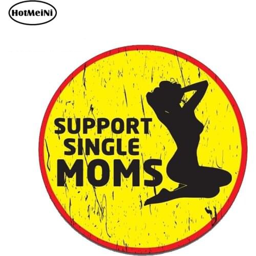 HotMeiNi 13cm x 13cm SUPPORT SINGLE MOMS Sticker Decal Funny Car Truck Mom Lady Driver Woman Baby Car Stickers Graphics