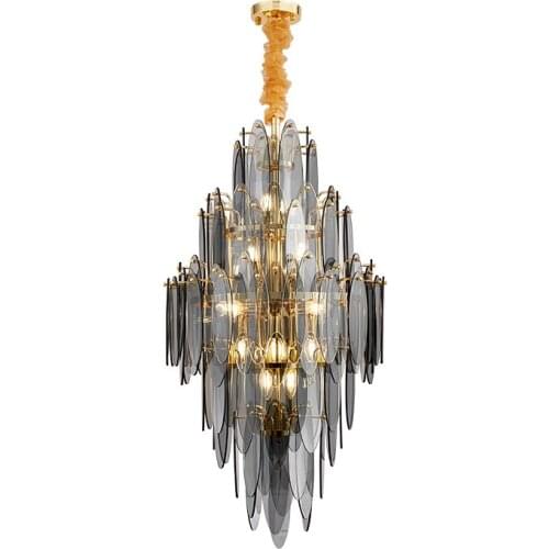 LED Postmodern Round Stainless Steel Golden Designer Chandelier Lighting Lustre Suspension Luminaire Lampen For Dinning Room