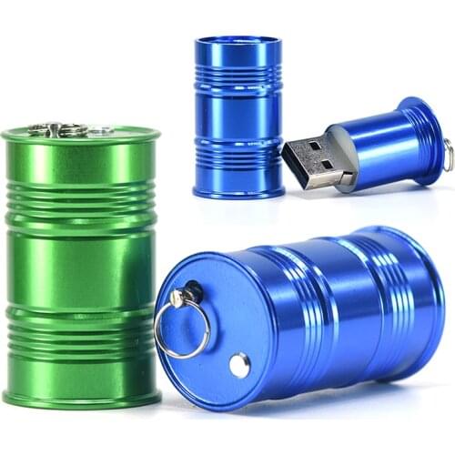 Oil Drum Usb Flash Drive 64gb 32gb 16gb 8gb 4gb Barrel Metal Pendrive 128gb Usb Stick 256gb Real Capacity Pen Drive