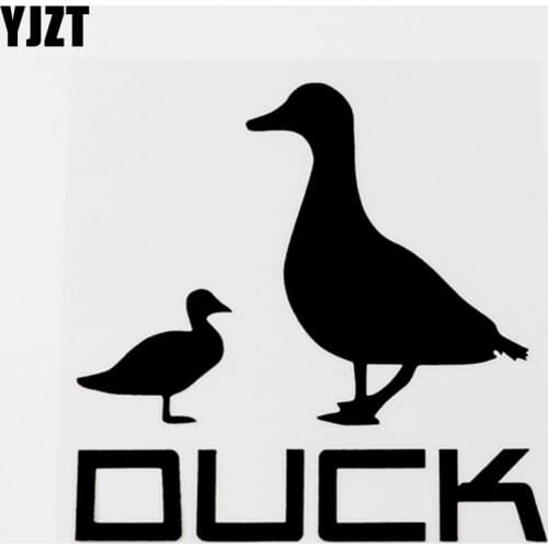 YJZT 13CM×13CM Fun Animal Duck Vinyl Motorcycle Car Sticker Decal Black/Silver 8C-0593